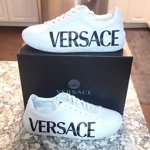 Versace Sneaker Vitello+Scritta in White